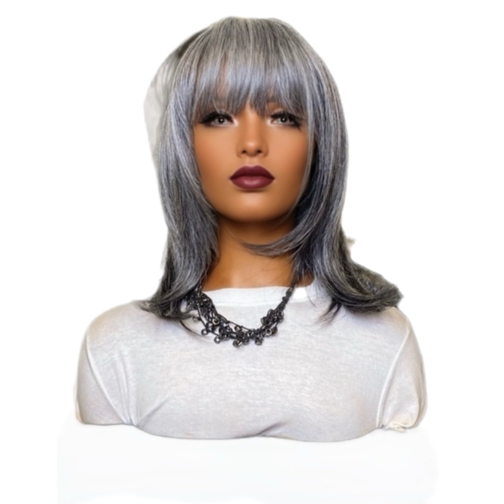 SHAYLA|  SALT & PEPPER BANG WIG
